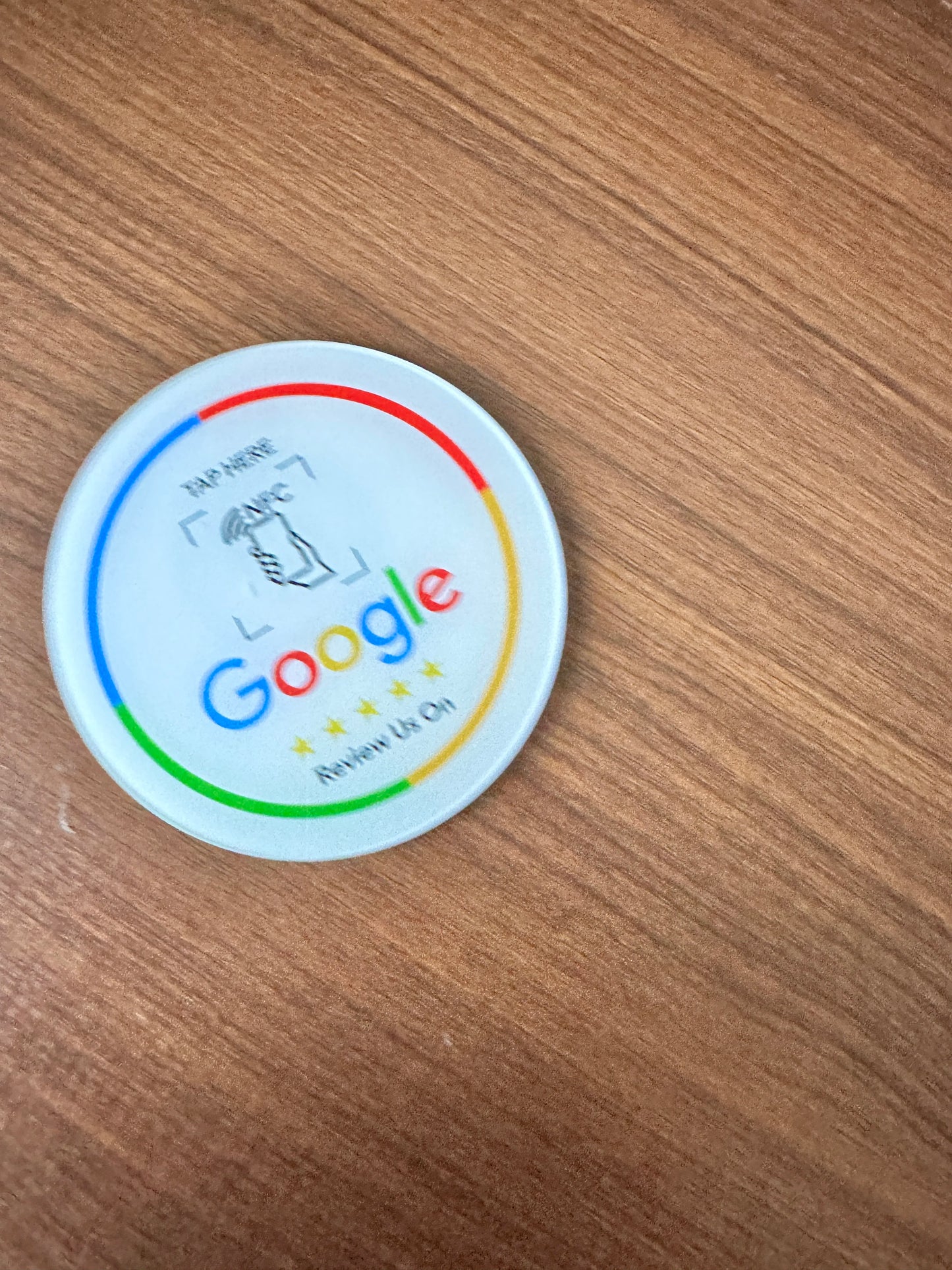 Transform Your Business with NFC 215 Programmable Google Review Acrylic Stickers - Waterproof & Stylish NFC Stand for Customer Feedback