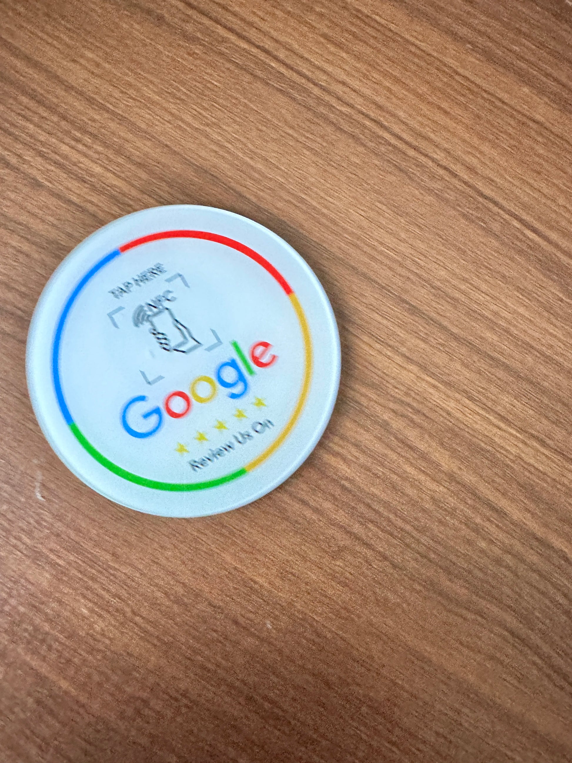 Transform Your Business with NFC 215 Programmable Google Review Acrylic Stickers - Waterproof & Stylish NFC Stand for Customer Feedback