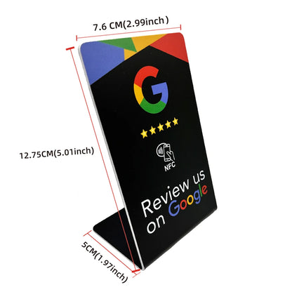 Transform Your Business with NFC 215 Programmable Google Review Acrylic Stickers - Waterproof & Stylish NFC Stand for Customer Feedback