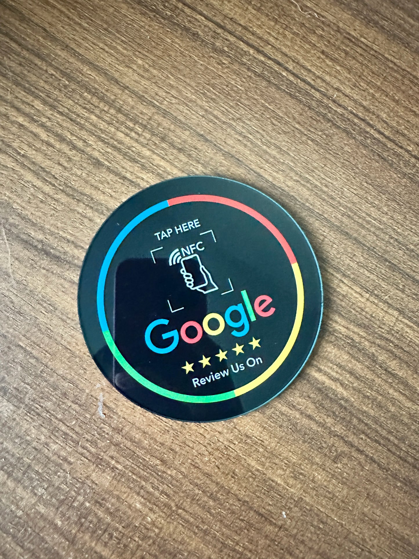 Transform Your Business with NFC 215 Programmable Google Review Acrylic Stickers - Waterproof & Stylish NFC Stand for Customer Feedback