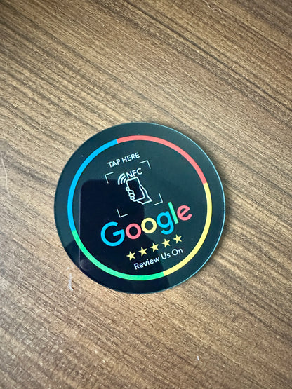 Transform Your Business with NFC 215 Programmable Google Review Acrylic Stickers - Waterproof & Stylish NFC Stand for Customer Feedback